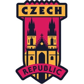 Vagabond Heart Czech Republic Patch - Iron On Travel Badge - Prague Souvenir