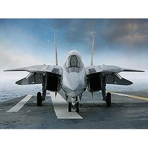 YEEIFFD 5D Diamond Painting Kits for Adults Aircraft Fighter Jet on Carrier Deck Round Full Drill Embroidery Cross Stitch for Home Wall Decor 12X16 Inch