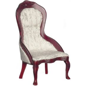 Melody Jane Dollhouse Victorian Mahogany White Ladies Chair Miniature Lounge Furniture