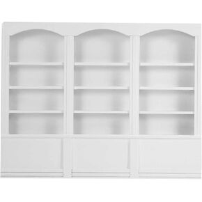Dollhouse Wooden Bookshelf, 1:12 Scale Display Cabinet Bookcase Doll House Furniture Decoration Accessory Bicyclelight Doll Accessories(White£©
