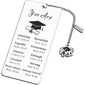 2025 Gradudation Gifts for Her Him Christian Bookmarks Senior 2025 8th Grade Graduation Gifts for Women Men College Graduation Gifts for Girls Book Lovers Graduation Party Favors Book Accessories