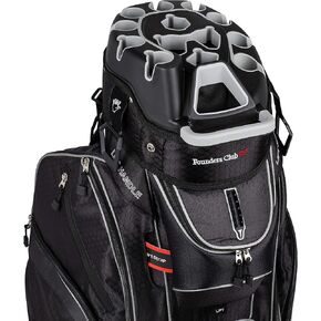Founders Club Premium Cart Bag with 14 Way Organizer Divider Top (Black Red)