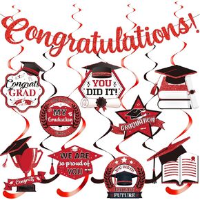 Red And Black Congratulations Banner Congratulations Decorations Congrats Grad Banner Graduation Decorations 2025 Graduation Party