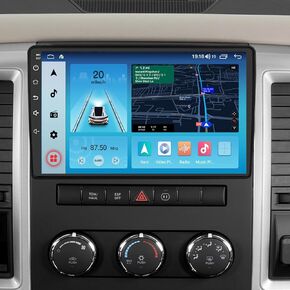 Radio Upgrade for Dodge Ram 1500 2500 3500 2009/2010/2011/2012,Car Stereo Replacement with Carplay & Android Auto 8-Core 10 Inch Touch Screen Bluetooth GPS Navigation DSP(Free Camera Included)