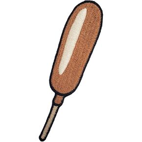 Small Corn Dog Patch - Iron On Embroidered Patch