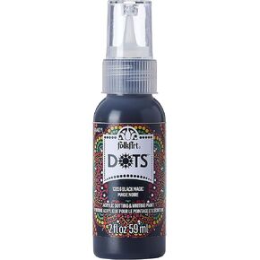 Folkart ، Black Magic Acrylic 2 Fl Oz Paint Multi-Surface Dot Paint مثالي لسهولة تطبيق الفنون والحرف اليدوية ، 12056