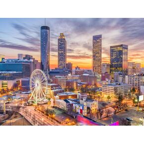 Kayeiuu USA Landscape Diamond Painting Kits للبالغين ، Atlanta Georgia USA Downtown Skyline DIY 5D Pictures Round Drill Art Royal Decor