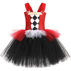 Ibtom Castle Kids Girls Halloween Clown Costume Tulle Tutu Tutu Dress Ringmaster Circus Assume Up Party