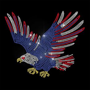 Animal Rhinestone Iron on Transfer Eagle Bling Diamond Hotfix Patches for Clothes, Large Iron On Sequin Applique for Jeans Jacket Caps Bag T-Shirts Shoes DIY Decor