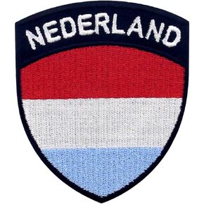 EmbTao Holland Netherlands Shield Flag Patch Embroidered Applique Iron On Sew On Dutch National Emblem