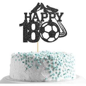 Monmon & Craft Soccer 16th كعكة عيد الميلاد Topper/Sport Soccer Ball Cake Dorist