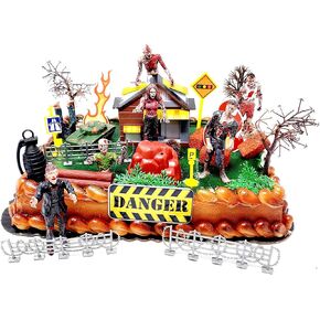 احتفالات عيد ميلاد الزومبي من ما وراء 15 Count Dark Halloween Cake Topper مجموعة تضم الملحقات ذات الطابع المروع