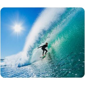 Gaming Mouse Pad Surfing Surf Board Non-Slip Rubber Mouse Pad for Computers, Laptop, Office, Home Rectangle Personalized Mousepad 9.5 Inch x 7.9 Inch