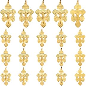 10pcs/20pcs سبيكة التبتية كروز ديل بيردون كاتوليكا كروس سحر العفو الصلب مع سانت بنديكت وميدالية ميلغروسا لصنع المجوهرات DIY