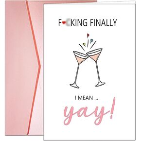 Dapofajo Congrats Engagement Card, Wedding Card for Newlywed, Humour Marriage Card for Bride Groom, Funny Wedding Shower Card