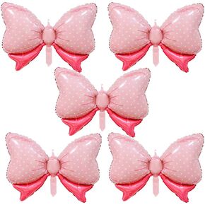 Bow Bowtie Bowtie Pink Bow Poil Balloons Mylar MyLar لحفل الزفاف دش جنس الجنسين تكشف عن حفلات زخرفة عيد ميلاد الحزب 32 بوصة 5pcs