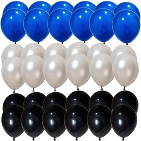 البالونات الأزرق والأسود ، والبالون الفضي والبالون الأزرق ، و 135pcs البالونات الأزرق والفضي الداكن للزخرفة الأزرق والأسود زخرفة حفل زفاف حفل العطلات