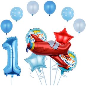 ديكورات حفلة عيد الميلاد الأولى ، ديكورات عيد ميلاد الطائرات ، أول عيد ميلاد ديكور بوي فتاة ، زخارف باقة بالون طائرة خمر ، طيار يوم واحد