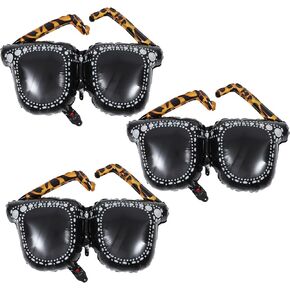 Gadpiparty 3Pcs Black Aluminum Sunglasses Balloons, 90s Themed Party Balloons, Party Decoration & Photo Props