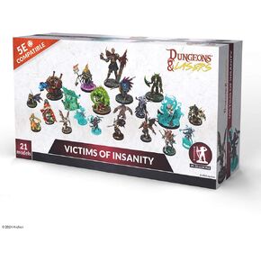 Dungeons & Lasers Victims of Insanity DND Miniatures - 21 Models with Scenic Bases - Unpainted, Unassembled - for Ages 14+