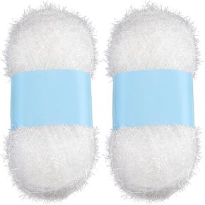 Gorgecraft 2 لفات 218 ياردة تألق Scrubby غزل باقة الصلب الأزرق المعدني المعادن البوليستر خيوط الرموش لليسلة الحياكة الحياك