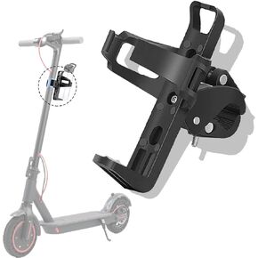 Scooter Cup Holder, Bike Bottle Holder 360 Degrees Rotation, Anti-Slip Fast Dismounting Accessories Cup Drink Holder Suitable for Electric Scooter Wheelchair Electric Motorcycle (Black)