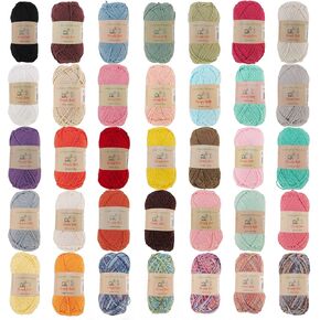 خفيفة الوزن ببساطة غزل ناعم 100 جم - 4 skeins - 50 ٪ من القطن ، و 50 ٪ غزل البوليستر - حزمة مفاجأة ملونة متنوعة