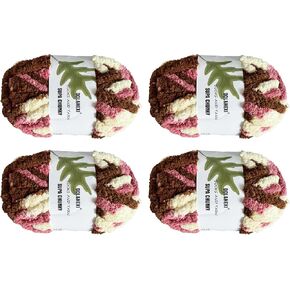 DDL&HEXI 4 Pack Super Chenille Chunky Yarn for Hand Knit, Blanket Making Kit, Jumbo Knitting, 4x8oz (226g) per Bag, Soft Polyester for Crochet, and DIY Projects (204-4)