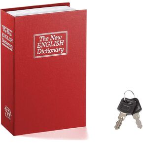 Book Safe with Combination Lock - Jssmst Home Dictionary Diversion Metal Safe Lock Box, SM-BS0405S, Navy Small