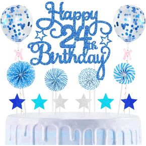 25th كعكة ديكورات عيد ميلاد سعيد الأزرق الكعكة اختيارات النجمة ذات الأقطار البالون كب كيك العليا لعيد الميلاد الرابع والعشرون لوازم حفلة