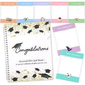 GraduatePro College Survival Card Card Book Money Cash Cash Holder 7x9 لطالب التخرج من المدارس الثانوية يغادرون هدايا المنزل زخرفة الحفلات