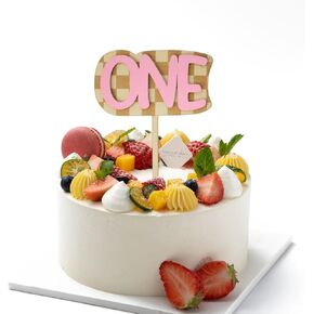 Pink 'ONE' Wooden Checkered Cake Decoration, 1st Birthday Baptism Party Decor, Number 'ONE' Birthday Cake Topper, 1st Birthday Girl Checkered Cake Decoration, First Anniversary Party Supplies