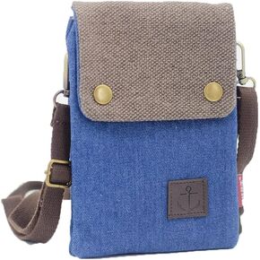IRUGLE Canvas Cell Phone Purse Crossbody Bag Women Small Handbag Wristlet Wallet Passport Pouch Phone Holder Shoulder Strap