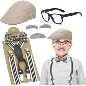 زي مان العجوز لمدة 100 يوم من Cosplay Cosplay School Grandpa - إكسسوارات العشرينات من القرن الماضي