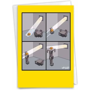 NobleWorks - Funny Congratulations Greeting Card - Cartoon Congrats Notecard with Envelope - Cat Light C3350CGG