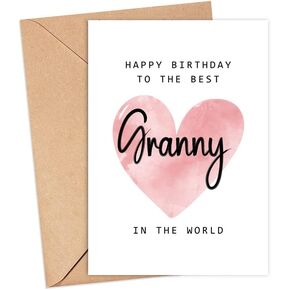Happy Birthday To The Best Granny In The World Card - Granny Birthday Card - Granny Card - Mother's Day Gift - Happy Birthday Card Happy Birthday Mom