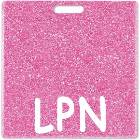 LPN BADGE Buddy Card Holder Pink Fenizontal Glitter Acrylic bling Badge Reel Buddies Coworker Coworking Expensing Higds For Women Tags Tags Name Name Cards