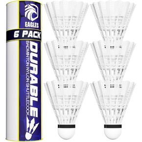 White Badminton Birdies Nylon Feather Bedminton Shuttlecocks - Plastic Birdie ball for indoor outdoor Matches Baseball Practice Highly Stable & Durable Set for Beach Racket Games Playground Backyards