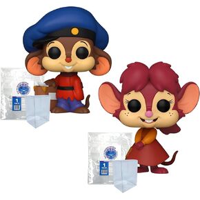 مجموعة حامي البلاستيك السلاماندر الأزرق Emporium مجموعة من 2 مجمعة مع ذيل أمريكي - Fievel #1651 و Tanya Smiling #1653