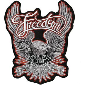 Freedom Eagle Patch 11 "| الأجنحة والسهام الوطنية لا تتخلى عن المعركة الحديد المطرزة الكبيرة على رقعة الظهر للرجال والنساء - بواسطة NTC