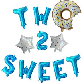 دونات اثنين من زخارف عيد ميلاد حلوة ، بالونات رقائق لعيد الميلاد الثاني ، واثنين من الزخارف الرائعة (الأزرق)