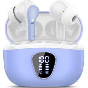 Wireless Earbuds, Bluetooth 5.3 Headphones HiFi Stereo, Bluetooth Earbuds with ENC Noise Cancelling Mic, IP7 Waterproof in Ear Earphones, 48H, LED Display Ear buds for Pad Phones Workout, Deep Green