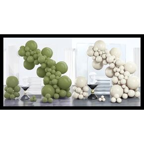 Partywoo Sage Green and White Sand Balloons 200 PCS أحجام مختلفة من 18 12 10 5 5 بوصة البالونات المحايدة لحفل الزفاف للاستحمام جنسنا تكشف عن ديكورات حفل التخرج عيد ميلاد