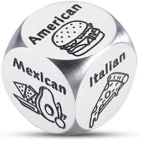 Food Decision Dice Christmas Dice Game Gag Funny White Elephant Gifts for Adults Funny Stocking Stuffers for Adults Women Men Iron 6th Anniversary GIF, 6th Anniversary GIF for Him
