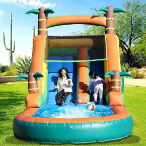 21FT Inflatable Water Slide for Kids Adults, 100% PVC Commercial Water Slide with Blower, Blow up Water Slide for Backyard Outdoor, W Big Splash Pool, 21x9x12 FT