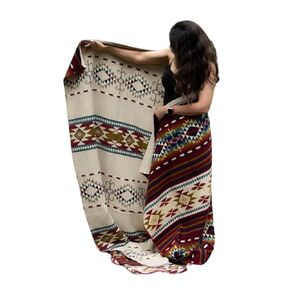 Alpaca Wool Blanket 80x90 in, Hypoallergenic, Soft, Lightweight, Handwoven, Queen Size. Gray and Brown tones