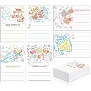 Eersida 120 Count Fun Shout Out Card Double-Sided Print Encouragement Postcard for Teacher Employee Office Staff Coworker - Appreciation Recognition Reward Card for Bulletin Board Public Service Week