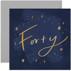 Old English Co. Stars 50th Birthday Card - Stylish Gold Foil Fiftieth Celebrations Greeting Card for Her or Him | Fifty Card For Men and Women | Blank Inside & Envelope Included (50th)