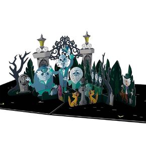 ﻿﻿Lovepop Disney Holiday PopUp Card for Her & Him 3D Halloween Greeting Cards for Boys Girls The Haunted Mansion 5" x 7" Ghoulish - Envelope Included