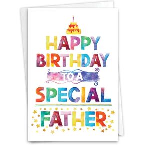 NobleWorks Birthday Father Greeting Card with 5 x 7 Inch Envelope (1 Card) Dad Special Father C10627BFG